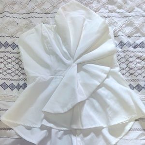 Dressy White Strapless Top